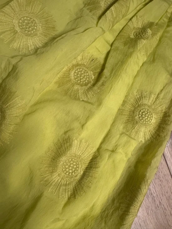 kate spade Lemon-Green Sleeveless V-Neck Maxi Dress with Tie Waist - Picture 5 of 5